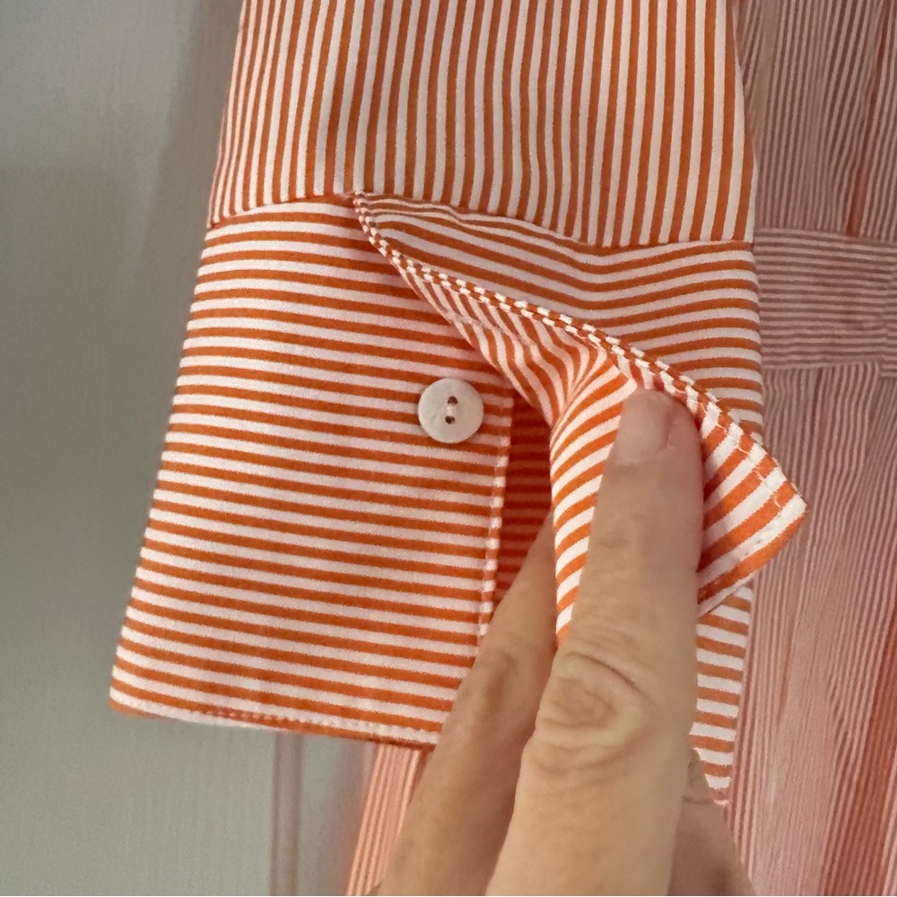 Gretchen Scott Wash & Wear Breezy Blouson Shirt Dress with Tie Waist Stripe XL - Picture 5 of 11